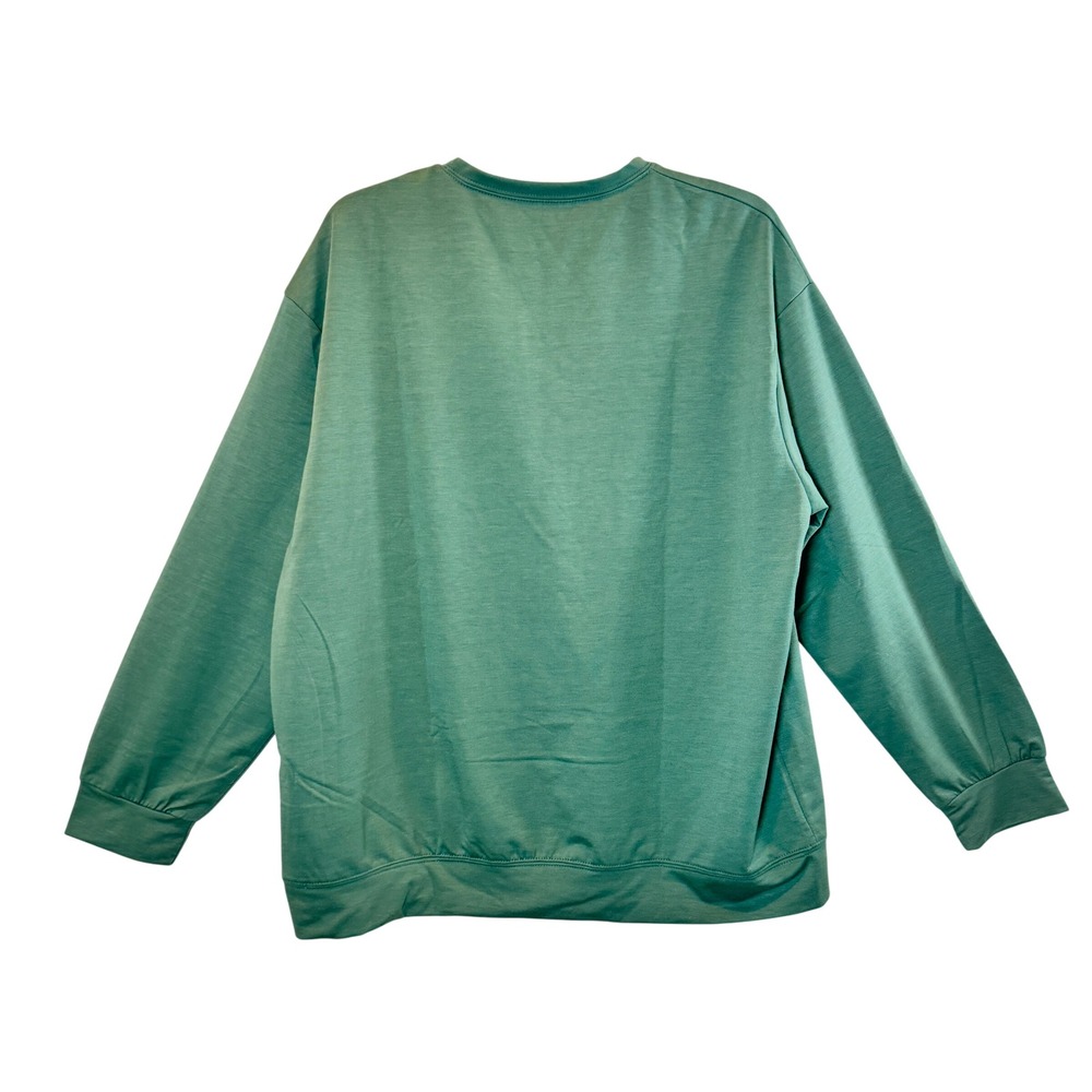 Green Santa Claus Christmas Sweater XL Holiday Christmas Party Crewneck Chic - Picture 4 of 7